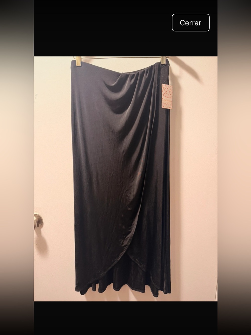 Free People Long Lost Lover Maxi Slip Skirt Black